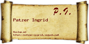 Patzer Ingrid névjegykártya